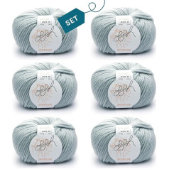 ggh Sportlife Box | 300 g Set (6 x 50 g) | 100% Soft Natural Fibre Virgin Wool in Many Colours | Colour 035 - Ice Grey