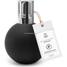 Catalytic Lamp, Matt Black & Silver, with Burner, Crown, Funnel & Extinguishing Cap