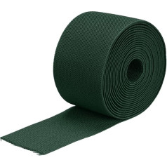 sourcing map Twill Elastic Band Double Sided 3 Inch Flat 4 Meters Knitting Elastic Spool Heavy Stretch Band Dark Green for Sewing Waistband