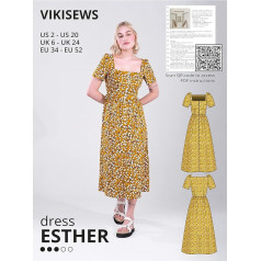 Sewing Pattern for Women - Oona Summer Dress Sewing Pattern for Women, Size US2 - US20 Plus Size - Suitable for Beginners with Easy to Follow Sewing Instructions