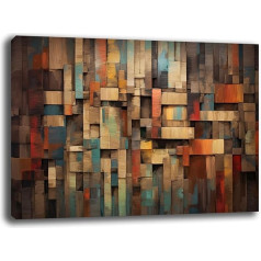 Printerland Modern Picture Living Room Brown Abstract Industrial Modern Wall Pictures XXL Large Print on Canvas Wall Decor Bedroom Kitchen (13.30x40cm)