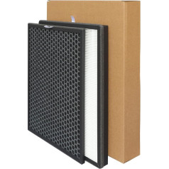 Filter Compatible with Philips AC3256/10, AC3259/10 and AC4550/10 Suitable for Philips FY3432/10 Air Purifier (1 x HEPA Filter and 1 x Activated Filter)