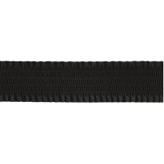 51 mm Ruffle Trim With Elastic Trim – Black