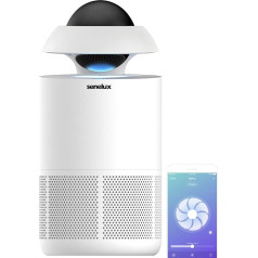 Senelux Air Purifier for Home Bedroom, H13 HEPA & Carbon Filter, CADR 100 m³/h, Removes 99.97% Pollen Allergies, Dust Odours, Smoke, Air Purifier with Timer, Quiet 20 dB Sleep Mode