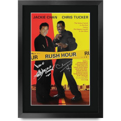 HWC Trading Rush Hour A3 Framed Signed Printed Autographs Picture Print Photo Display Gift For Jackie Chan Chris Tucker Film Fans