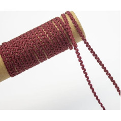 GORGECRAFT Schmaler Zackenlitzenbesatz 25 Yard Spitzenwellenband 3mm Zickzack Rand Dunkelrot Weihnachtliche Zickzack Wellenbiegung Fransen Spitzenbesatz S Förmiger Gewebter Geflochtener Stoff Für Heim