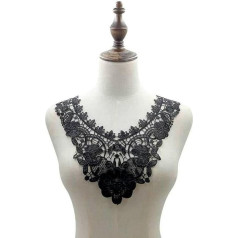 Kleid Applikation Spitze Stoff Bluse Kostüm Dekor Zubehör DIY Ausschnitt Kragen Nähen Borten Weiß Schwarz-36