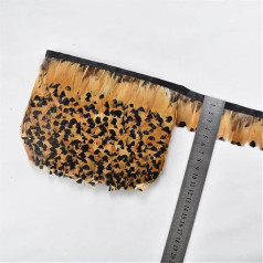 10 Meters Pheasant Feathers on Ribbon Chicken Peacock Feathers Fringe Trim Sewing Embellishments for Clothes 4 Pieces