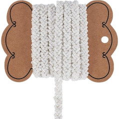 FINGERINSPIRE Spitzenband mit Perlen, 0,6 cm breit, weiße Glasperlen, Polyester-Nähband, Bordüre für Bastelarbeiten, Kostüme, Hochzeit, Brautkleid, Heimdekoration, 2,5 m