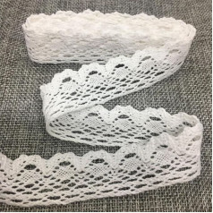 2 yards 1-6 cm crochet cotton lace trims for handmade DIY sewing garments accessories craft deco gift flower print packaging C102-2 white (2.8 cm)