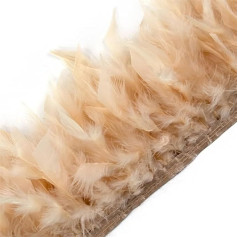 1 m langes Band mit Truthahnfedern, für Heimwerker, Hochzeitskleidung, Party, Basteln, Nähen, Pflaume, Heimdekoration, Khaki, 10–15 cm