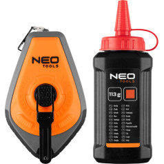 Neo Tools Marķēšanas aukla 3:1, plastmasas korpuss + sarkans krīts