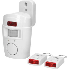 Mini bezvadu signalizācija ar iebūvētu sirēnu, kas tiek vadīta ar tālvadības pulti, 6 m, darbojas ar baterijām, 2 tālvadības pultis