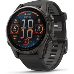 Garmin fenix 8 43mm amoled safīrs melns