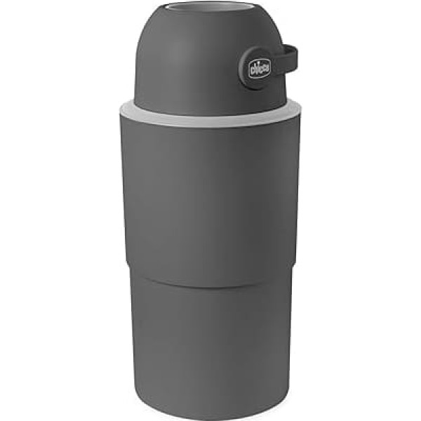 Chicco Nappy Bin XL Odour Control Compact and Space-Saving Nappy Disposal - Includes 15 Odour Off Bags, No Refill Needed, Use Normal Bags - Grey