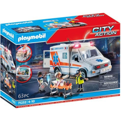 PLAYMOBIL 71232 71232-City Action Hospital Ambulance, Multicoloured, Waist Unique