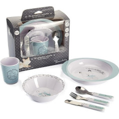 THERMOBABY Melamine Cutlery Set for Children Celadon Green - Grey
