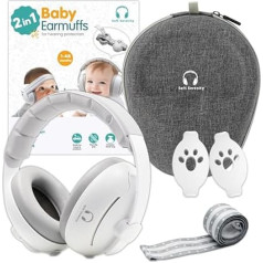 Soft Serenity Ear Defenders for Babies, 2-in-1 with Case, Comfortable and Adjustable Noise Protection for Babies and Children up to 4 Years, CE Certified 25 dB, Ideal for Sleep, Travel and Festivals