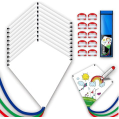 SGftre DIY Kite Set - 10 Pieces Blank Kites with 300 cm Tails, Easy to Fly Kite with 100 m Cord, Complete Sets for DIY Crafts, Ideal for Outdoor Activities on the Beach & Park