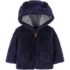 Carter's Baby Girls' Sherpa Jacket (Baby) - Light Pink, Dark navy blue