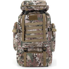 LIUHLFSR 80L Mountaineering Backpack 600D Oxford Cloth Trekking Backpack Multiple Pockets Mountaineering Backpack Travel Accessories Suitable for Camping, Outdoor, Hiking (Khaki)