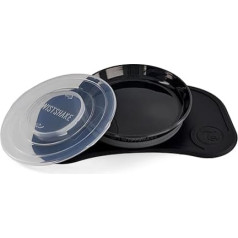 Twistshake Click-Mat Mini + Plate, Non-Slip Crockery Set for Babies, Baby Plate + Baby Placemat (31 x 17), BPA-Free Baby Weaning Plate, Food Training Plate for Children from 6 m+, Black