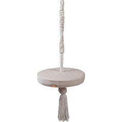 Create for you® - Indoor Baby Swing, Rings Swing, Baby Swing Door Frame, Wooden Swing for Ceiling Mounting, Height Adjustable, Diameter 36 cm, Beige