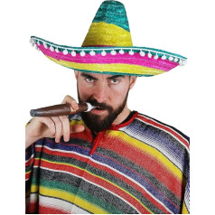 Adult Sombrero Hat 12 Pack Orange Mexican Sombrero with White Pompom Detailing Mexican Cinco de Mayo Fiesta Costume Accessories for Men and Women