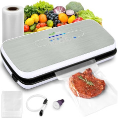 NutriChef Seal Sous Vide Food Vacuum Sealer - Vacuum Sealer - Foil Sealer Set Including Sealing Device Wine Sealer, Vacuum Sealer Bag, Vacuum Roll & Sealing Device Suction Hose