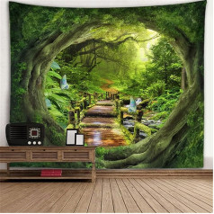 Hoisy Wandteppich Dschungel XXL, Wandteppich Groß Dschungel Tapisserie 240x220cm Wandteppiche Natur