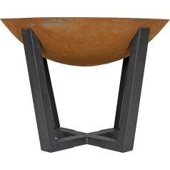 La Hacienda Icarus Oxidised Cast Iron Firepit with Steel Legs, Natural Rusted & Black, 58530