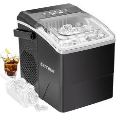 Ice Cube Maker Small Ice Maker Quiet - 2 Sizes of Bullet Ice Cube Maker Ice Cube Machine Mini 9 Cubes in 6 Minutes Ready Ice Cube Maker with Portable Handle for Office Camping & Party (Black)