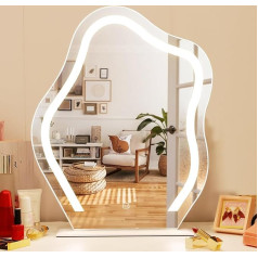 Fenair Hollywood Make-Up Mirror with Lighting Dimmable Mirror 3 Colour Temperature Touch Switch Cosmetic Mirror 10x Magnification for Table or Wall Mounting