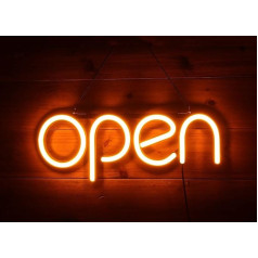 Light Sign, Open LED Neon Sign, 15.7 x 5.9 Inches, Illuminated Sign for Restaurants, Offices, Retail, Shop Window, Shop Window, Bedroom Indoor Use Wall Decoration