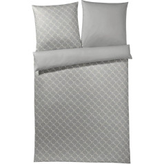 Joop Mako Satin Bed Linen, Cornflower Pattern with Nuanced Colours 155 x 220 cm + 1 x 80 x 80 cm, Sand