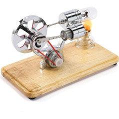 Mulcort Mini Hot Air Stirling Motor Model Colorful LED Power Generator Educational Science Kit