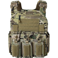 ULIONTAC Tactical Plate Carrier Tactical Vest 1000D Nylon with 556 Magazine Pocket Lightweight Protective Vest Quick Release System MOLLE Compatible Plate Carrier for Paintball