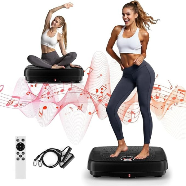 MOSUNY Vibration Plate, Improved Vibration Plate with Double Motors for Weight Loss, Full Body Workout, Muscle Building - Massager, 450 lbs Capacity Vibration Plate for Home Workout