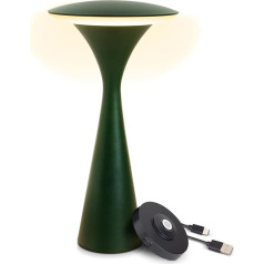 8 seasons Design Table Lamp Wireless, Dimmable, Outdoor & Indoor - Hello Space - USB Charging Station, 27 cm, Aluminium (Green) LED Warm White to Cool White, Touch Control, Battery Table Lamp