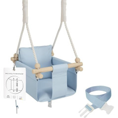 MAMOI® Baby Swing, Indoor Children's Swing, Wooden Swing for Children, Swing for Door Frame, Swing, Toddler Swing from 1 Year for Children's Room