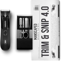MANSCAPED® Trim & Snip 4.0, Care Kit for Men, Includes The Lawn Mower® 4.0 Ergonomic, Powerful, Waterproof Trimmer and The Shears 2.0 Nail Care Set