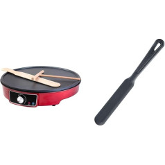 Gadgy Crepe Maker with Non-Stick Coating | 30 cm Diameter & Crepe Turner | Crepe Maker for Crepes, Pancakes, Pancakes & Westmark Crepe Spatulas, Length: 33 cm, Gentle, Black, 28662270
