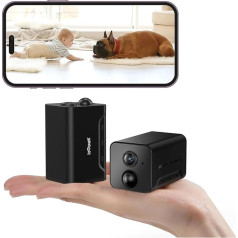 ieGeek 2 x 1080P HD Surveillance Camera, Indoor Battery, Surveillance Camera, WiFi 2.4 GHz, WLAN IP Camera with Night Vision, PIR Motion Detection, Two-Way Audio, Cloud/Memory Card, IP65