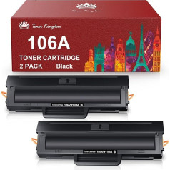 Toner Kingdom 106A Replacement Compatible with HP 106A W1106A Toner Cartridges for HP Laser 107a 107r 107w MFP 135a 135r 135w 135wg MFP 137fnw 137fwg (2 Black, with Chip)