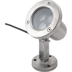 Stainless Steel Pond Light Waterproof LED Submersible Spotlight for Fountain Pool Underwater Ambience (Warm White)