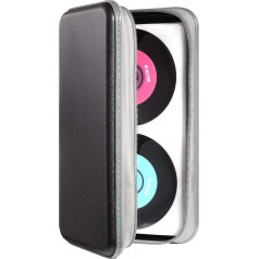 UENTIP 48 Capacity CD Case Portable Hard Plastic DVD Case CD Organizer Wallet Protective DVD Storage, Black 96, Classic