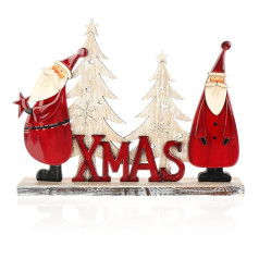 com-four® Decorative Stand for Christmas - Santa Claus Made of Varnished Wood - Premium Christmas Decoration for Standing (01 Pieces - Santa Claus 26 cm)