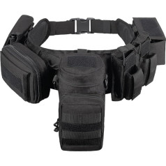 Yakeda 5-in-1 Tactical Duty Padded Belt for Law Enforcement Modular Heavy Equipment Police Duty Utility Belt with Pockets