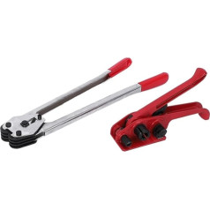 EKOUQIN Umreifungsband-Set for Palettenverpackungen, Kunststoff-Stahl-Banderoliermaschine 1608, manuelle PPET-Banderoliermaschine Werkzeuge für Banderolierieren von Verpackungen