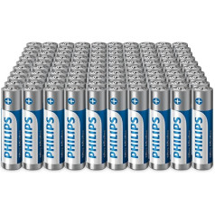 Philips 100 Ultra AAA Alkaline Batteries - Ideal for Business and Large Use